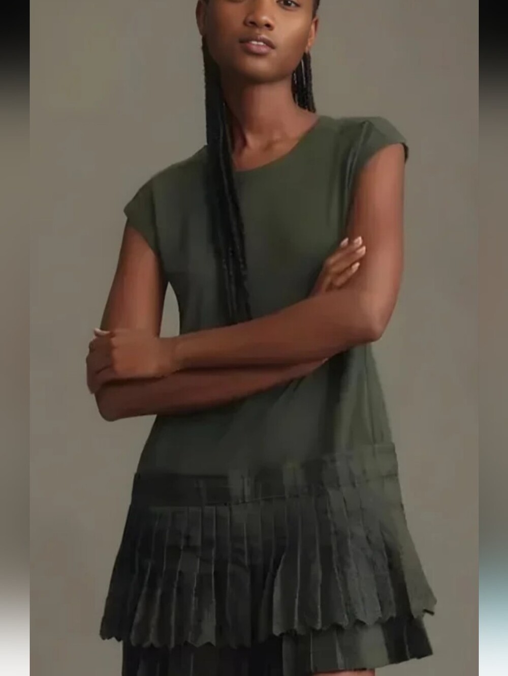 Daily Practice By Anthropologie Dark Olive Green Dress *XS * NWOT